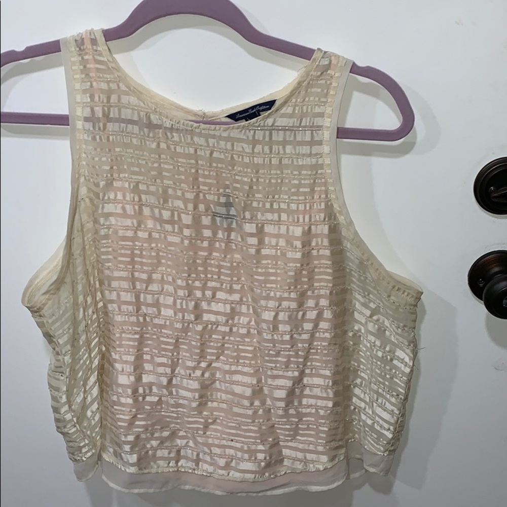 Cream & peach sequined camisole- America  Eagle